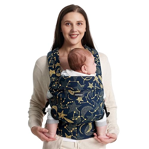 Momcozy Baby Carrier Newborn to Toddler – Ergonomic, Cozy and Lightweight Infant Carrier for 7-44lbs, Effortless to Put On, Ideal for Hands-Free Parenting, Enhanced Lumbar Support, Starry Sky