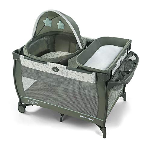 Graco Pack ‘n Play Travel Dome Playard | Includes Travel Bassinet, Full-Size Infant Bassinet, and Diaper Changer, Oskar