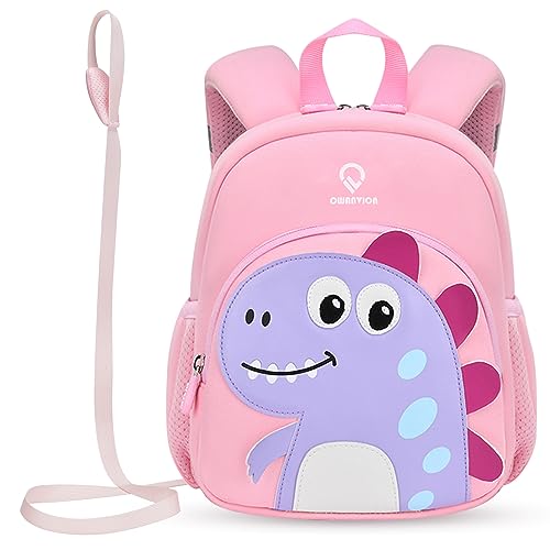 OWANVION Toddler Harness Backpack Leash, Cute Dinosaur Child Backpacks with Anti Lost Wrist Link, Kids Children Schoolbag with Safety Leash for Boys Girls