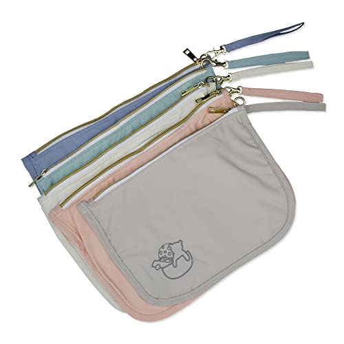 Mother Load – Small Diaper Bag Organizing Pouches , 5-Piece Set of Embroidered Diaper Bag , Vintage Pastels