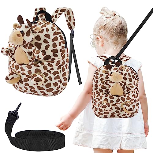 Toddler Backpack with Leash, Backpack Leash for Toddlers Kids Leash with Cute Plush Finger Toys Preschool Bag for Boys Girls with Safety Harnesses Leashes Kindergarten 3-5 Years Old School Bag