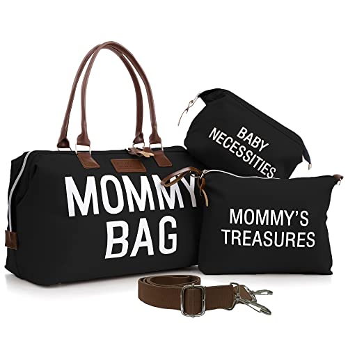 CHQEL Diaper Bag Tote with 2 Organizers, Multifunctional Large Mommy Bag for Hospital & Baby Diaper Travel Bag for Baby Care