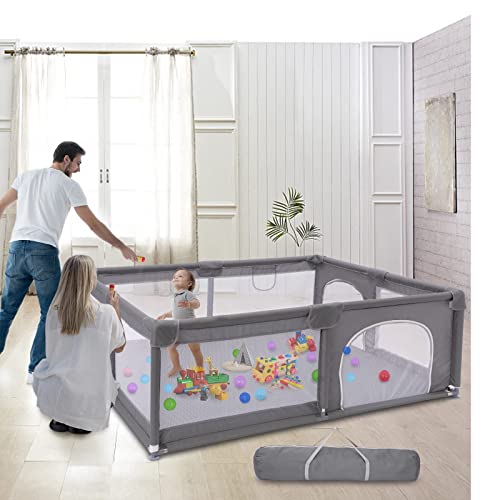 Baby Playpen, Playpen for Babies and Toddlers (50x50inch), Safety Playard with Anti-collision Foam, Indoor & Outdoor Kids Activity Center