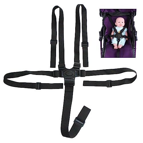 Universal 5 Point Harness Strap, Adjustable Harness Belt, Safety Harness Seat Belt for High Chair/Pushchair/Stroller, Full Protection Child Kid Harness Belt