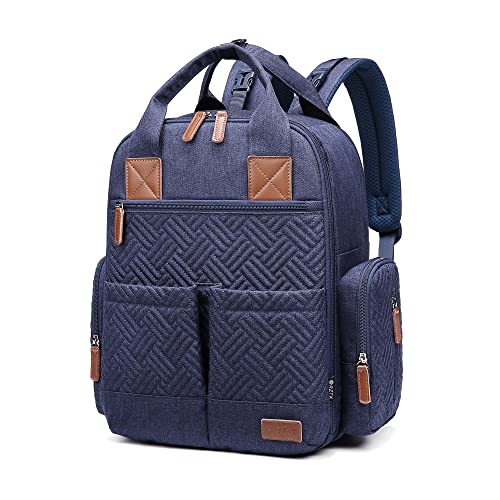 AGUDAN Baby Diaper Bag Backpack, Versatile Baby Bags with Insulated Pockets and Stroller Buckle, 12” Roomy Nappy Bag Perfect for Work Travel (Dark Blue)