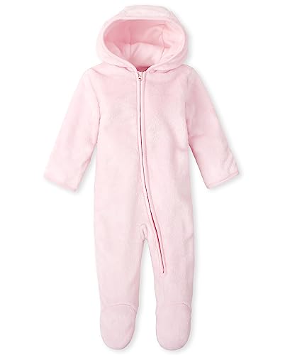 The Children’s Place Baby Girls’ and Newborn Fleece Hoodie Zip-Front Bunting, Cameo, 9-12 Months