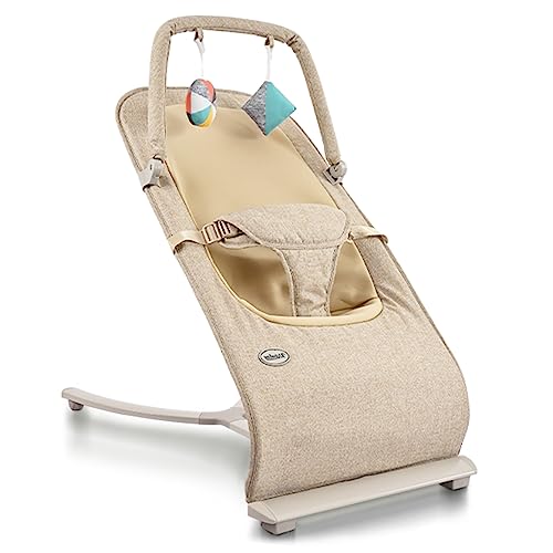 Baby Bouncer, Baby Bouncer Seat for Infants Portable Bouncer Seat for Babies with Toy Bar, Infant Bouncer for Babies, 0-6 Months Newborns Light Grey