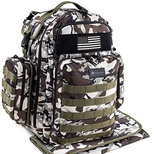 Dinictis Dad Diaper Bag, Mens Diaper Bag Backpack with Diaper Changing Mat,Multifunctional Diaper Bag Backpack for Men- Camo