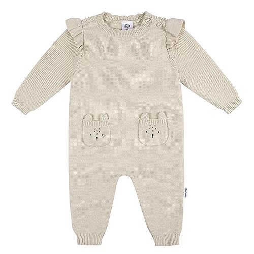 Gerber Baby Girls’ Sweater Knit Romper Jumpsuit, Grey Deer, 3-6 Months