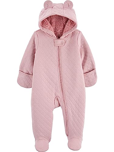 Simple Joys by Carter’s Baby Girls’ Fleece Footed Jumpsuit Pram, Pink, Newborn