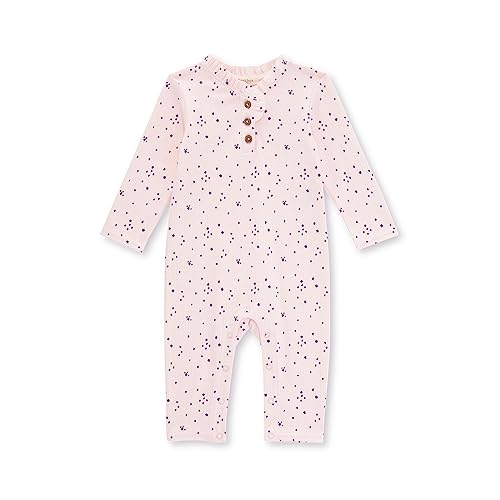 Burt’s Bees Baby Baby Girls’ Romper Jumpsuit, 100% Organic Cotton One-Piece Outfit Coverall, Ribbed Ditsy Petal, Newborn