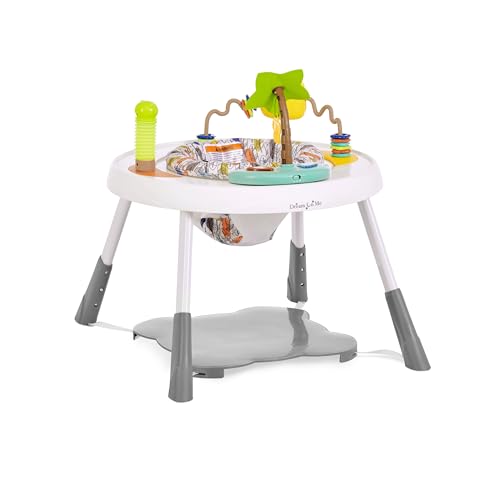 Dream On Me Curio Sit N Seek Baby Activity Center in Mint, 2 in 1 Activity Center and Play Table with 3 Detachable Toys and Music, 3 Level Height Adjustable Positions Activity Center for Baby