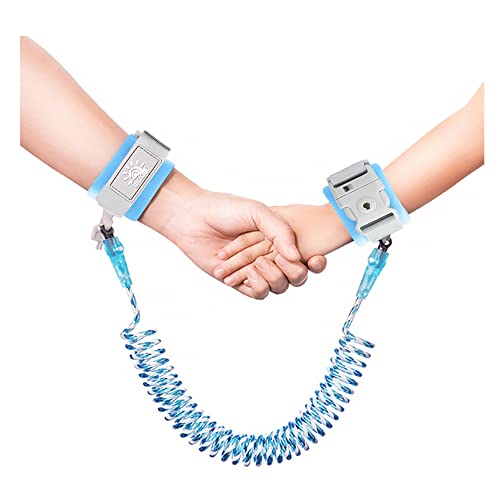 Anti-Lost Wrist Link, Blue Reflective Anti-Lost Wrist Chain with Child Lock 6.56 feet.