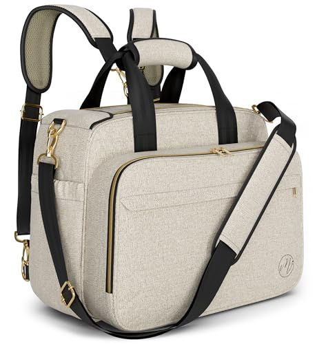 4 in 1 Convertible Diaper Bag Tote For Baby Boys and Girls – Converts Into Diaper Backpack, Baby Tote Bag, Stroller Bag and Crossbody Diaper Bag – Beige Baby Travel Bag – Gift for Mom