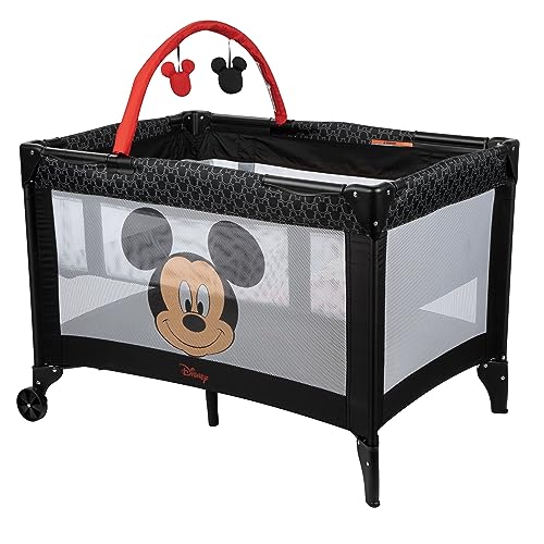 Disney Baby® 3D Ultra Play Yard with Bassinet and Storage Bag, Peeking Mickey