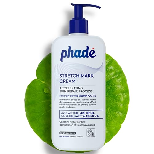Phade Stretch Mark Cream with CICA for Pregnancy, Scars, Uneven Skin Tone, Ageing – 200ml