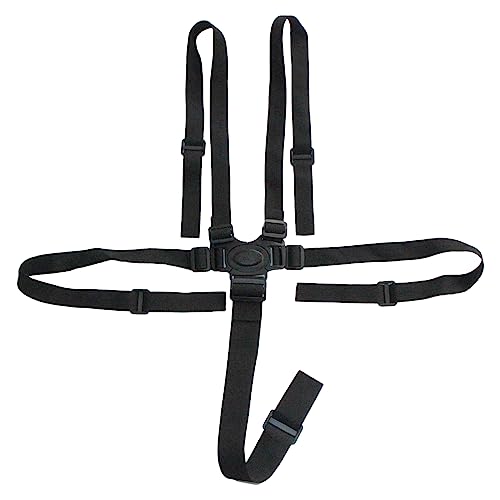 Universal 5 Point Harness Belt Safety Harness Seat Belt for Child Kid, Adjustable Harness Strap for High Chair and Pushchair, Stroller Harness, Black