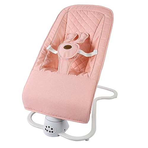 Baby Bouncer for Infants, 2-in-1 Pink Baby Swing for Infants to Newborns with 5-Speed，Portable and Adjustable Baby Bouncer for 0-6 Months 6-20 lbs,Remote Control