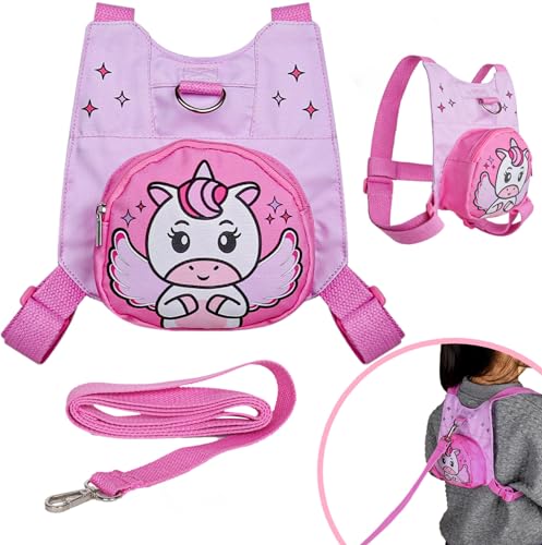 Toddler Safety Harness Vest and Leash Set: Secure and Safe for Outdoor Adventures (Pink Unicorn)