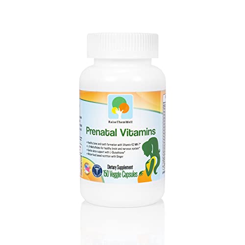 Raise Them Well Physician Developed Prenatal Vitamin – Prenatal Multivitamin Formulated for Optimal Maternal and Fetal Health, Contains Vitamins K2 MK-7, Methylfolate, and Glutathione