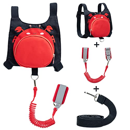 Toddler Safety Harness with Leash Child Anti-Lost Wristband Leashes (Crab)