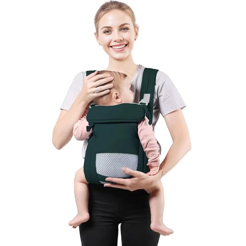 Shiaon Baby Carrier Newborn to Toddler, Cozy Baby Wrap Carrier(7-30lbs), Easily Adjustable Toddler Carrier, Lightweight Baby Holder Carrier, Baby Sling Carrier, Dark Green