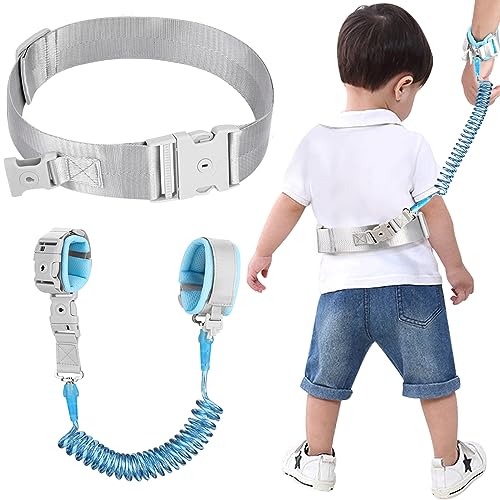 Accmor Reflective Toddler Belt Leash, 2 in1 Anti Lost Wrist Link for Baby, kid Anti Lost Waist Band Child Leash with Lock for Boys Girls, Child Walking Harness Wristband Rope Tether for Outdoor Travel