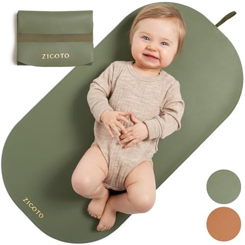 Portable Baby Diaper Changing Mat – Soft and Easy to Wipe Vegan Leather Changing Pad for Travel or at Home Use – Lightweight and Foldable Mat That Perfectly Fits Into Any Diaper Bag