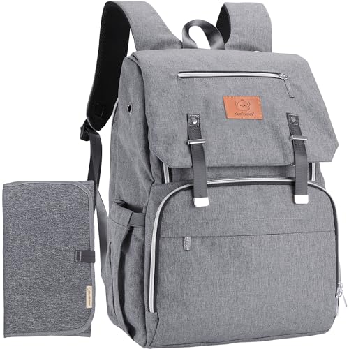 KeaBabies Baby Diaper Bag Backpack – Large Baby Bag for Boys, Girls, Waterproof Baby Backpack,Diaper Bags for Baby Girl, Baby Boy Bag Backpack, Travel Diaper Bag with Changing Pad (Classic Gray)