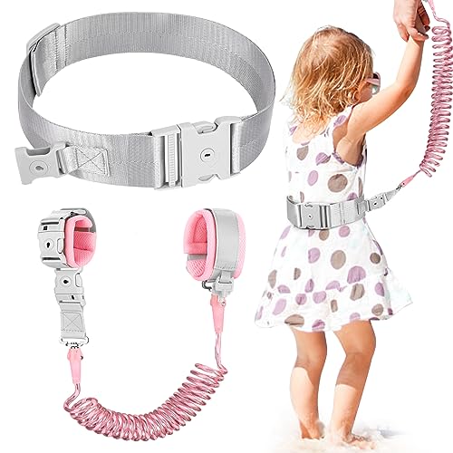 Accmor Reflective Toddler Belt Leash, Anti Lost Wrist Link for Baby, Kid Anti Lost Waist Band Child Leash with Lock for Babies Girls, Child Walking Harness Wristband Rope Tether for Outdoor Travel