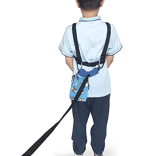 Walking Harness for Older Children with Quick Grab Handle and Adjustable Tether for Autism Special Needs ADHD Safety Teens Harness with Pouch Removable Autism Awareness Puzzle