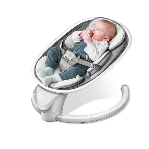 Baby Swing for Infants, Electric Swing for Newborn with 5 Swing Speed, Portable Baby Swing with 10 Lullabies, 0-6 Months Suitable