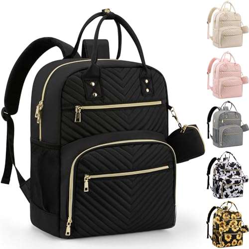 Pritent Diaper Bag Backpack,Baby Essentials Diapers Bag with Pacifier Case,Multipurpose Stylish Large Capacity Travel Backpack for Baby Girl/Boy(M-Black)
