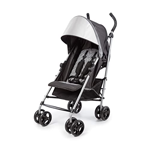 Summer Infant 3Dlite ST Convenience Stroller, Black & Gray – Lightweight Stroller with Steel Frame, Large Seat Area, Multi-Position Recline, Storage Basket – for Travel and More