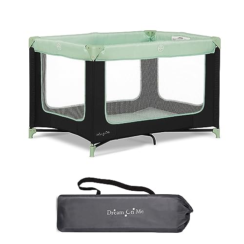 Dream On Me Zodiak Portable Playard in Mint, Lightweight, Packable and Easy Setup Baby Playard, Breathable Mesh Sides and Soft Fabric – Comes with a Removable Padded Mat