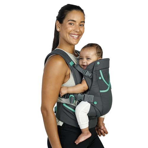 Infantino Carry On Active – Ergonomic Multi-Pocket Infant & Toddler Carrier, 8-40 lbs, with Padded Straps, Lumbar Belt Storage & Pacifier Loop