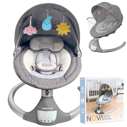Nova Baby Swing for Newborns – Electric Motorized Infant Swing, Bluetooth Music, 10 Preset Melodies, Remote (2024 Model) – Jool Baby