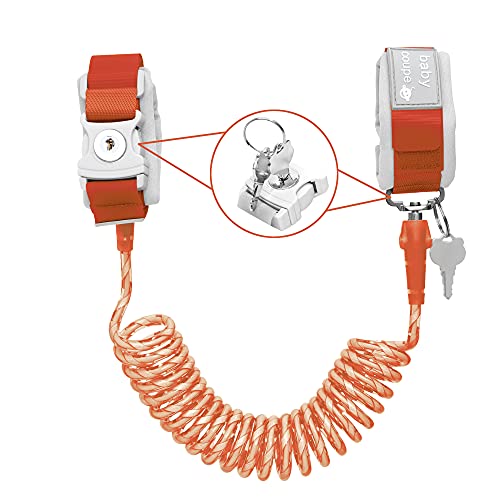 Toddler Harness Walking Leash- Child Anti Lost Wrist Link – Child Safety Harness – Upgrade with Reflective(6.5ft) – for Boys and Girls,Not Easy to Open Without Key(Orange)
