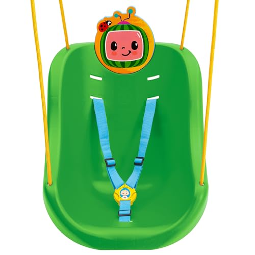 CoComelon 2-in-1 Outdoor Swing by Delta Children – for Babies and Toddlers – Full Bucket Seat