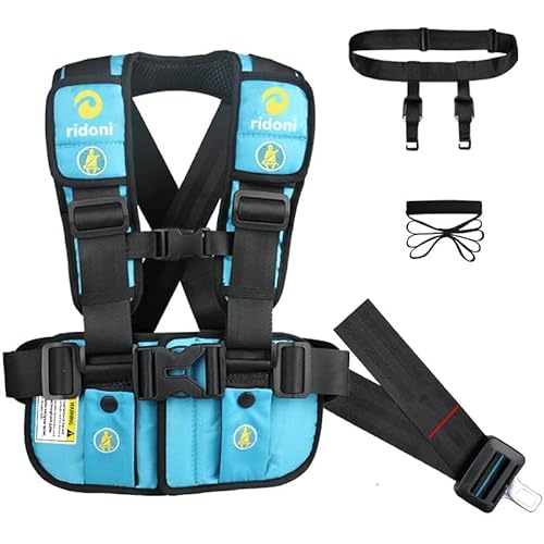 Child Safety Travel Harness,Seat Belt Adjuster,Anti-Lost Harness,Bus Airplane Car Safety Travel Harness,Toddler Leash for Ride-Sharing Road Trips Travel Outdoor(Blue,Medium)