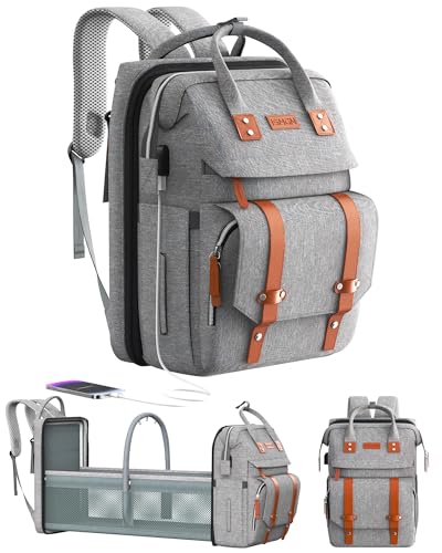 ISMGN Diaper Bag Backpack with Changing Station, Large Diaper Bag, Baby Bag, Multifunctional Diaper Bag, Gray
