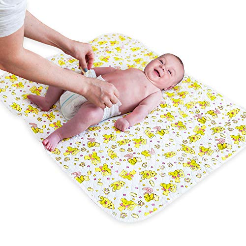 Baby Changing Mat – 31,5 x 25,5 inch Waterproof Portable Travel Changing Pad – Wipeable Liners with Reinforced Double Seams – Change Diaper On The Go – Foldable Large Baby Nappy Changer Mat