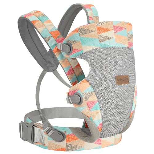 BABYPARK 3-in-1 Baby Carrier Newborn to Toddler – Ergonomic(7.5-45lbs),Cozy Baby Carrier，Enhanced Lumbar Support，Easily AdjustableLightweight & Breathable Child Carrier (Geometry)