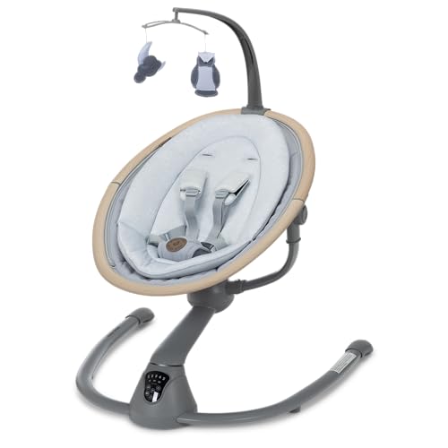 Maxi-Cosi Cassia Baby Swing Classic Slate: Smart Portable Baby Swing with Music, Indoor Baby Swing for Infants, 360 Rotation, Lightweight & Foldable Swing for Baby