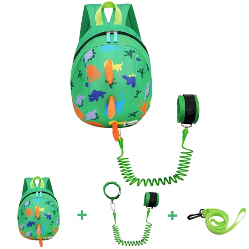 DB Toddler Mini Dinosaur Backpack with Child Leash, Anti Lost Wrist Link for Kids, Safety Harness Back Pack for Baby Boy Girl
