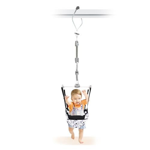 Hapbabe Baby Door Jumper with Adjustable Strap and Seat, Ideal Gift for Infant, Star+Gray