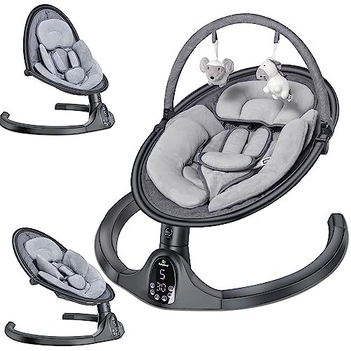 BabyBond Baby Swings for Infants to Toddler | Bluetooth Baby Swing with 3 Seat Positions | 5 Natural Sway Motion | Bluetooth Music | 5-Point Harness | includes Remote Control