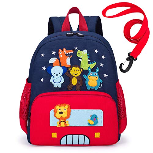 willikiva Cute Zoo Little 3d Backpack Kids Backpack for Boys and Girls Toddler Backpack Waterproof Preschool Safety Harness Leash (Red Small Size,Age 1-2)