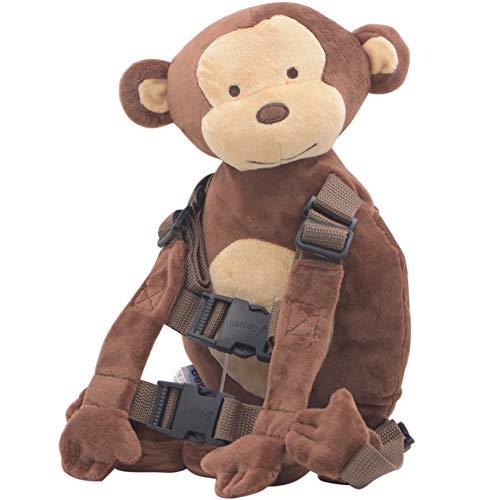 Berhapy 2 in 1 New Monkey Toddler Safety Harness Backpack Children’s Walking Leash Strap（Brown）