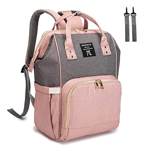 Diaper Bag Backpack, Multifunction Waterproof Travel Back Pack Maternity Baby Nappy Changing Bags Pink 25L